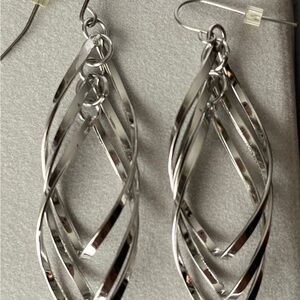Elegant Silver Twisted Earrings